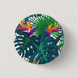Tropical Greenery Jungle Leaves Paradise 3 Cm Round Badge