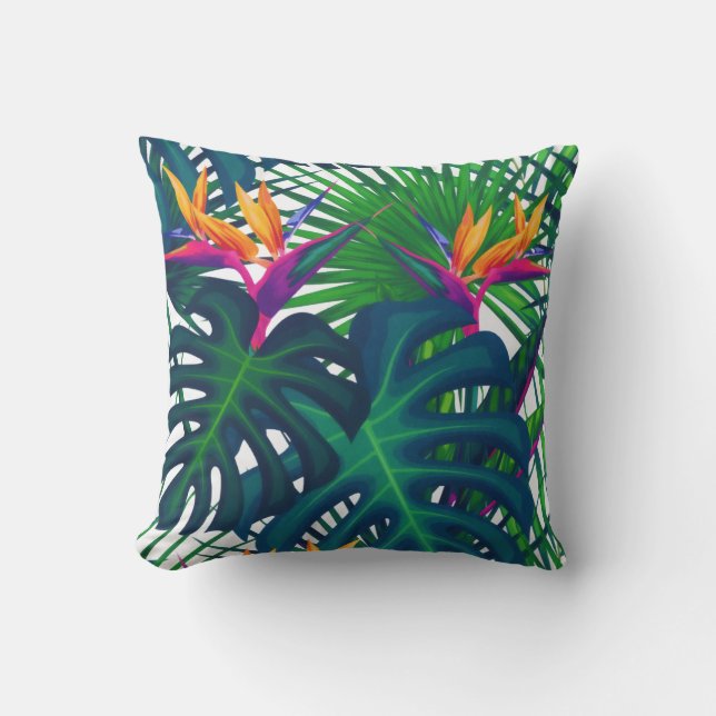 Tropical Greenery Jungle Leaves Paradise  Cushion (Front)