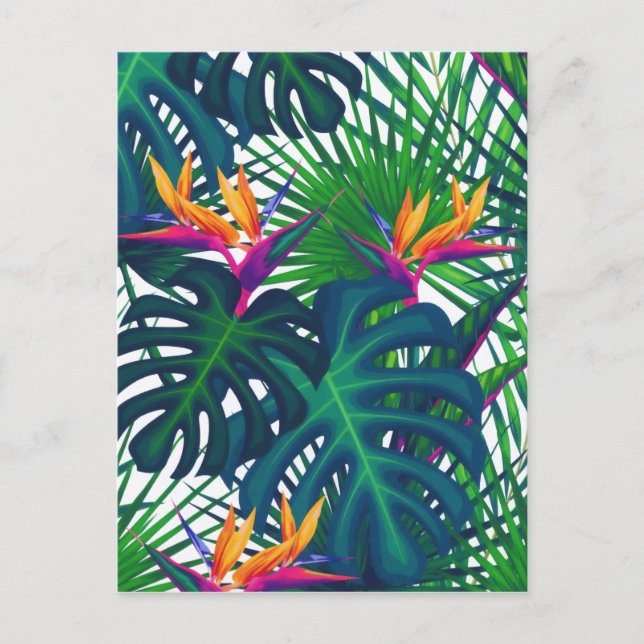 Tropical Greenery Jungle Leaves Paradise  Postcard (Front)