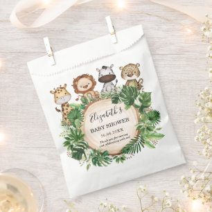 Tropical Greenery Jungle Wild Animals Baby Shower Favour Bag