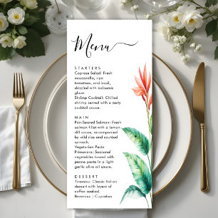 Tropical Greenery Leaf Botanical Garden Wedding Menu