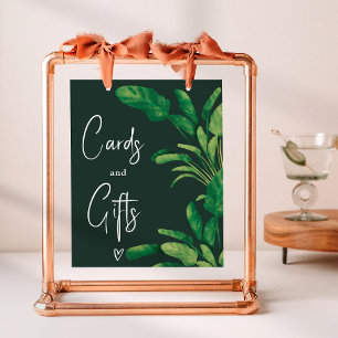 Tropical greenery leaf bridal shower sign