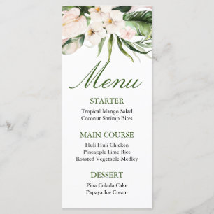 Tropical Greenery Menu Card