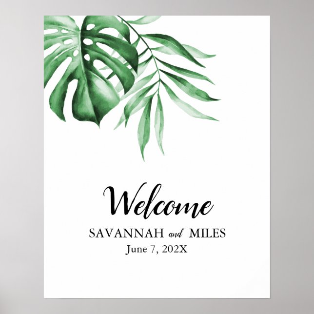 Tropical Greenery Palm Customisable Sign (Front)