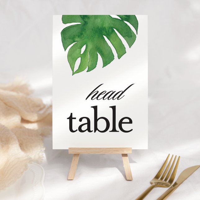Tropical Greenery Palm Head Table Table Number (Creator Uploaded)