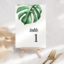 Tropical Greenery Palm Table Number