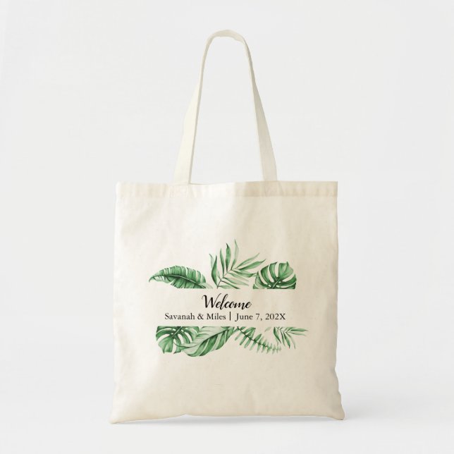 Tropical Greenery Palm Welcome Bag (Front)
