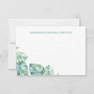 Tropical Greenery Personalised Stationery Card