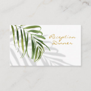 Tropical Greenery Shadow Gold Reception Dinner Enc Enclosure Card