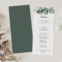 Tropical Greenery White Floral Calligraphy Dinner