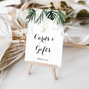 Tropical Greenery White Floral Cards and Gifts  Poster