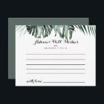 Tropical Greenery White Floral Wedding Advice Card<br><div class="desc">This tropical greenery white floral wedding advice card is perfect for a rustic wedding. The design features green palm leaves bouquets with white lovely flowers. These cards are perfect for a wedding, bridal shower, baby shower, graduation party & more. Personalise the cards with the names of the bride and groom,...</div>