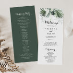 Tropical Greenery White Floral Wedding Program<br><div class="desc">This tropical greenery white floral wedding program is perfect for a destination wedding. The design features green palm leaves bouquets with white lovely flowers.</div>