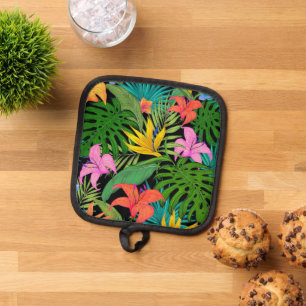 Tropical Greens Flowers Pot Holder