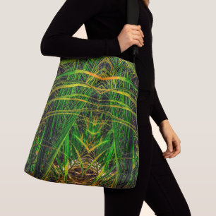 Tropical Greens Pattern Crossbody Bag