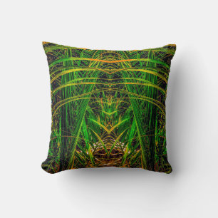 Tropical Greens Pattern Cushion