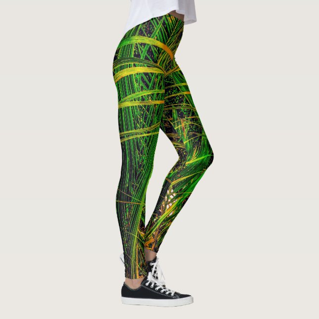 Tropical Greens Pattern Leggings (Right)