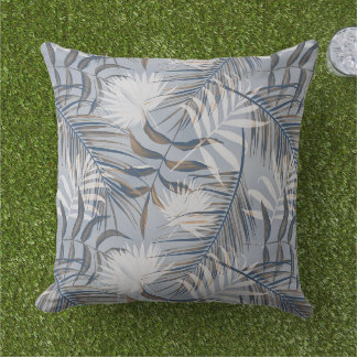Tropical Grey Palms Cushion