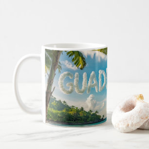 Tropical Guadeloupe Landscape Caribbean Watercolor Coffee Mug