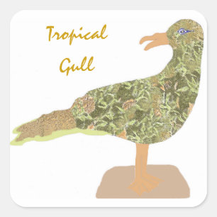 Tropical Gull Square Sticker