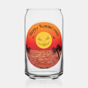Tropical Halloween Can Glass