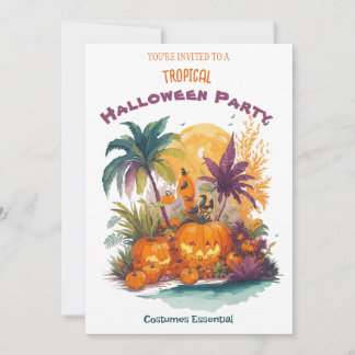 Tropical Halloween party invitation