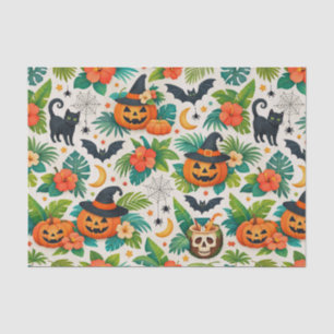 Tropical Halloween Pumpkins Tissue Paper