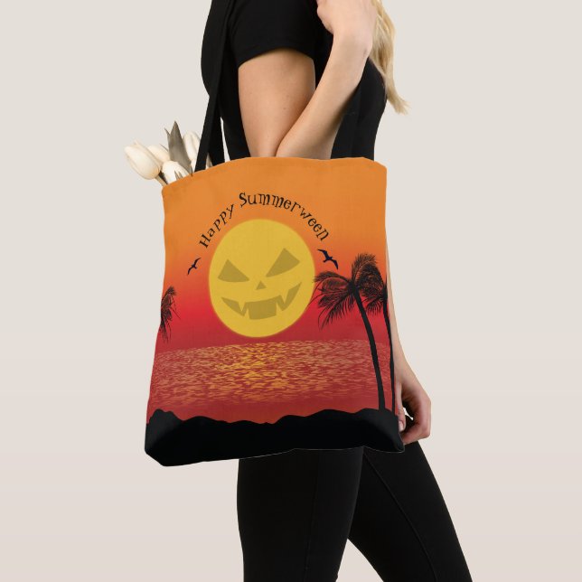 Tropical Halloween Tote Bag (Close Up)