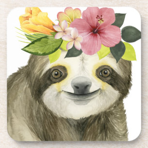 Tropical Halo   Sweet Sloth Coaster