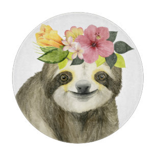Tropical Halo Sweet Sloth Cutting Board