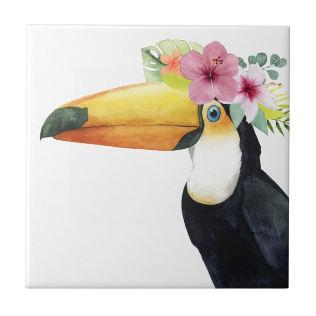 Tropical Halo - Toucan Ceramic Tile (Front)