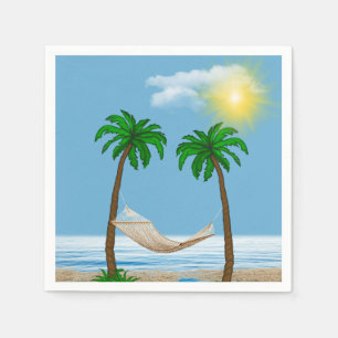 Tropical hammock and palm trees napkin