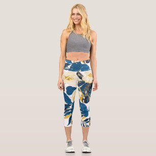 Tropical Hand Drawn: Creative Seamless Pattern Capri Leggings