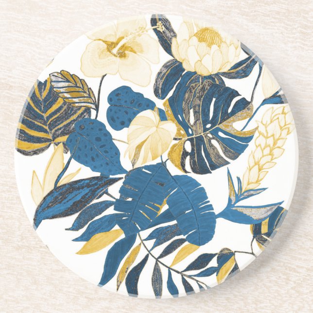 Tropical Hand Drawn: Creative Seamless Pattern Coaster (Front)