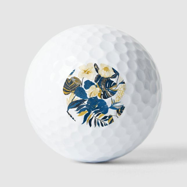 Tropical Hand Drawn: Creative Seamless Pattern Golf Balls (Front)