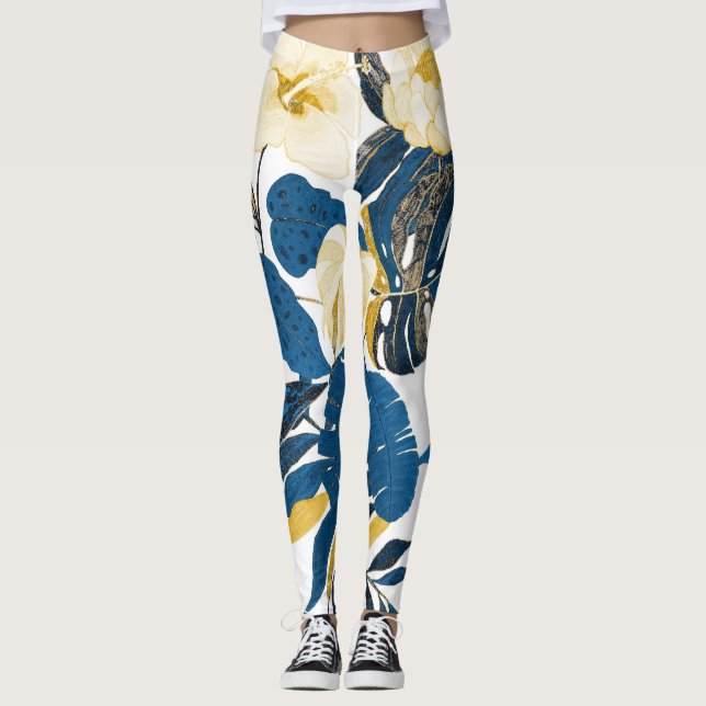 Tropical Hand Drawn: Creative Seamless Pattern Leggings (Front)