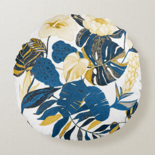 Tropical Hand Drawn: Creative Seamless Pattern Round Cushion