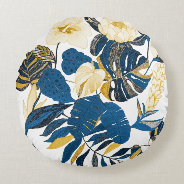 Tropical Hand Drawn: Creative Seamless Pattern Round Cushion (Front)