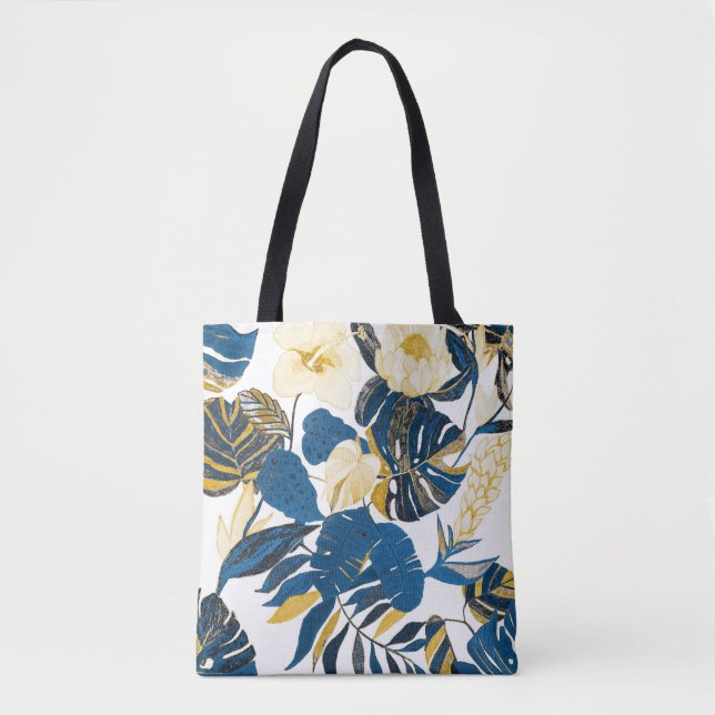 Tropical Hand Drawn: Creative Seamless Pattern Tote Bag (Front)