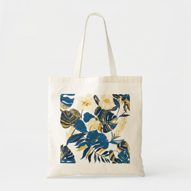 Tropical Hand Drawn: Creative Seamless Pattern Tote Bag (Front)