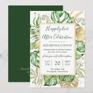 Tropical Happily Ever After Elope Reception Party Invitation
