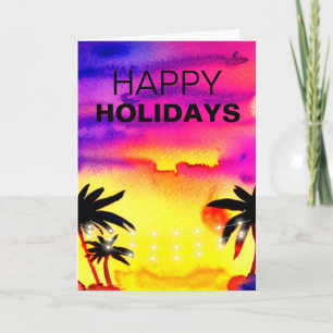 Tropical Happy Holiday Christmas Card
