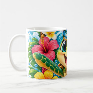 Tropical Happy Sea Turtle Coffee Mug