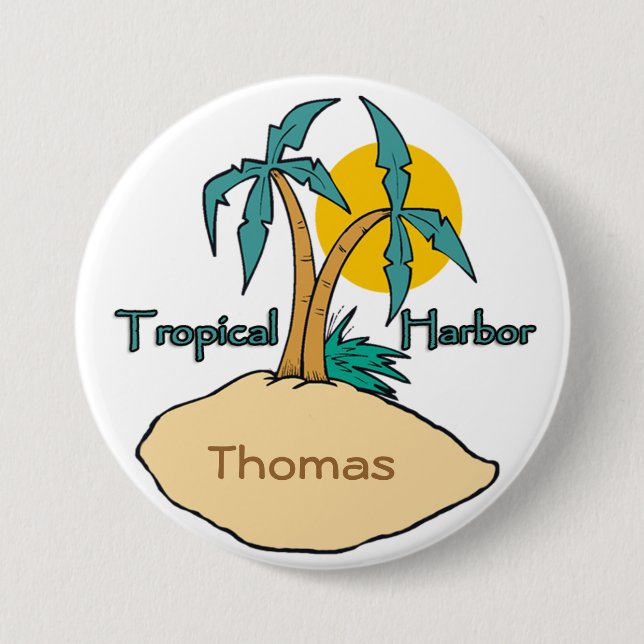 Tropical Harbour 7.5 Cm Round Badge (Front)