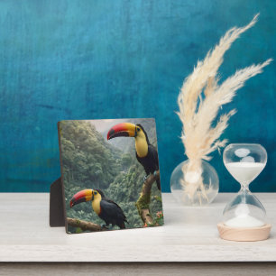 Tropical Harmony: Two Toucans in the Canopy Plaque