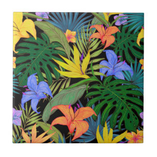 Tropical Hawaii Aloha Flower Graphic Ceramic Tile