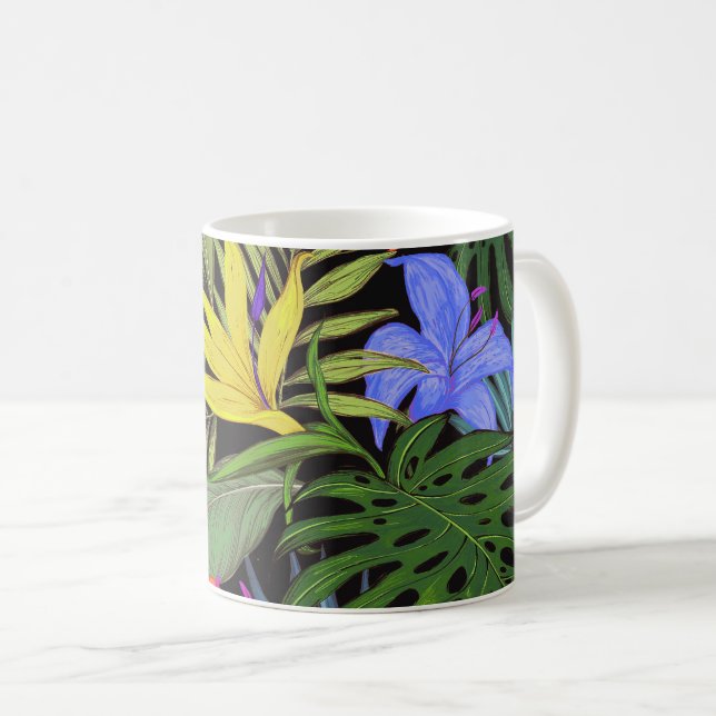 Tropical Hawaii Aloha Flower Graphic Coffee Mug (Front Right)