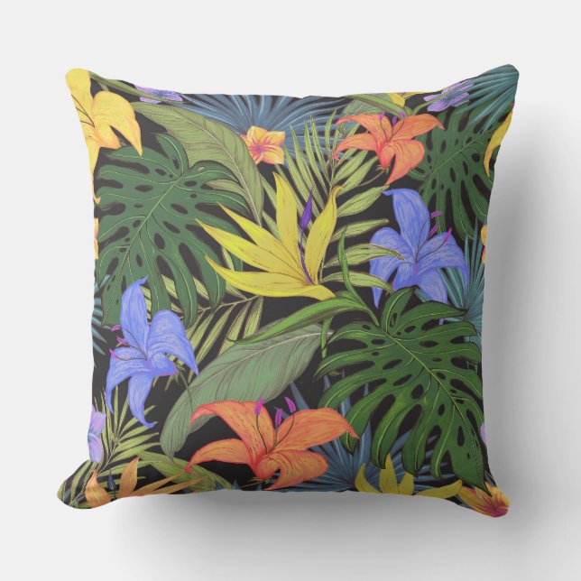 Tropical Hawaii Aloha Flower Graphic Cushion (Front)