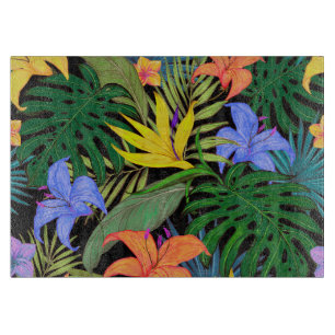 Tropical Hawaii Aloha Flower Graphic Cutting Board