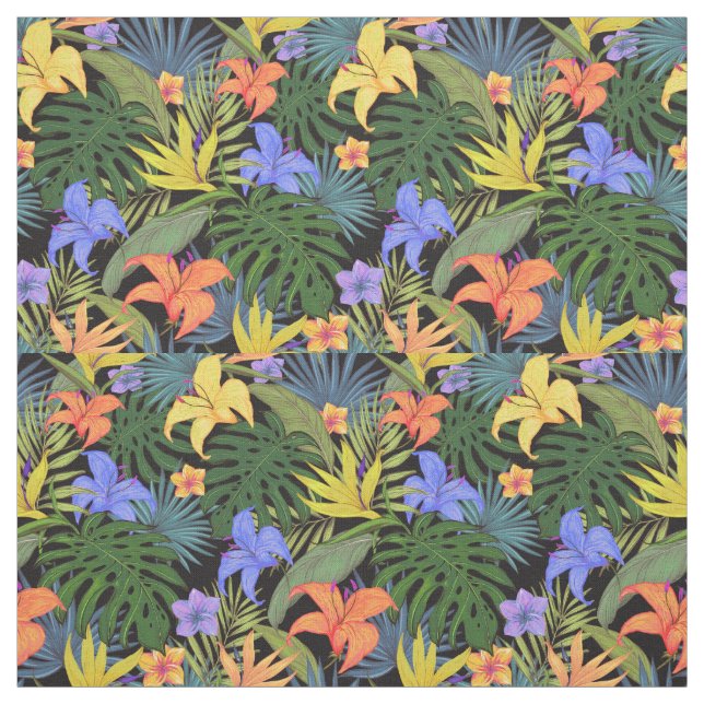 Tropical Hawaii Aloha Flower Graphic Fabric (Swatch)